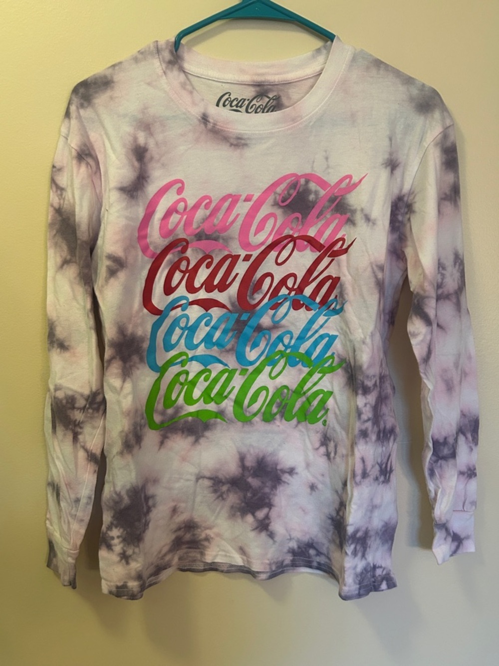 Vintage Style Coca Cola Logo Long Sleeve Shirt Women’s XS Y2K Graphic Tee
